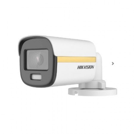 HIKVISION DS-2CE10DF3T-FS Mini Bullet 2MP Camera ColorVu,  2.8 mm, 3.6 mm fixed focal lens. 2 MP high performance CMOS, 1920 × 1080 resolution 24/7 color imaging with F1.0 aperture.  White Light Range 20M High quality audio, Built-in mic. Water and dust r