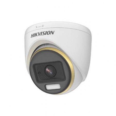 HIKVISION DS-2CE72DF3T-FS Tullet 2MP Camera ColorVu,  2.8 mm, 3.6 mm fixed focal lens. 2 MP high performance CMOS, 1920 × 1080 resolution 24/7 color imaging with F1.0 aperture.  White Light Range 40M, Sharp image display. High quality audio, Built-in mic.