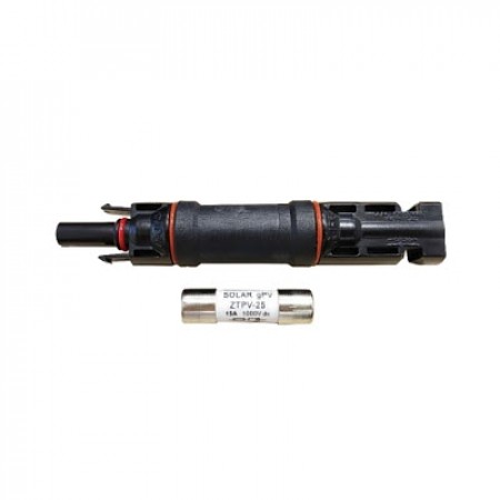 Link CB-1020 MC4 FUSED Connector, with 15A fuse 1500V, TUV Standard, (2.5 mm², 4.0 mm² and 6.0 mm²)								