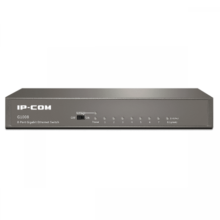IP-COM G1008 Unmanaged Desktop Switch 8 Port Gigabit 10/100/1000Mbps RJ45 Plug&Play Loop Guard และ lightning protection