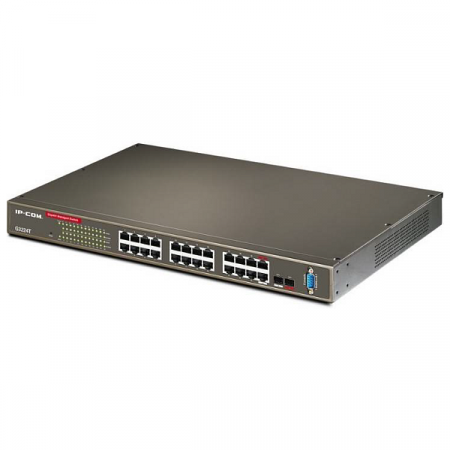 IP-COM G3224T L2-Managed Gigabit Switch 24-Ports 10/100/1000Mbps, 4 Combo(GE/SFP), Manged Switch, 1U 19-inch Rack-mount, 8K Mac Address Table, Console Port