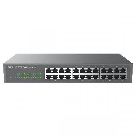 Grandstream GWN7703 24-Port Gigabit high-speed Unmanaged Network Switch, Auto MDI/MDIX crossover for all ports, Green technology reduces power consumption, Desktop/Rack-Mount