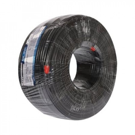 GLINK RG6 100m Black PVC Jacket, Insulation 4.7mm FPE Copper, Shield 60%, STANDARD 100m./Roll