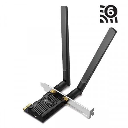 tp-link Archer TX20E AX1800 Dual Band Wi-Fi 6 Bluetooth 5.2 PCI Express Adapter, 2× High Gain External Antennas, MU-MIMO, OFDMA, WPA3, Bluetooth 5.2