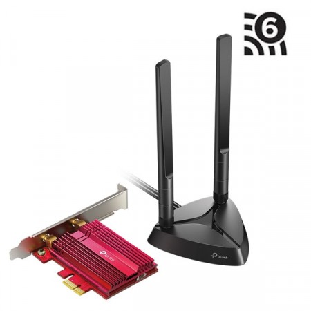 tp-link Archer TX3000E Wi-Fi 6 Bluetooth 5.2 PCIe Adapter, 2× High Gain External Antennas, MU-MIMO, OFDMA, WPA3, Bluetooth 5.2