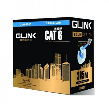 GLINK GLG6003 cat6 Gold series Indoor UTP Cable, Blue Color, 305M/Pull Reel in Box	