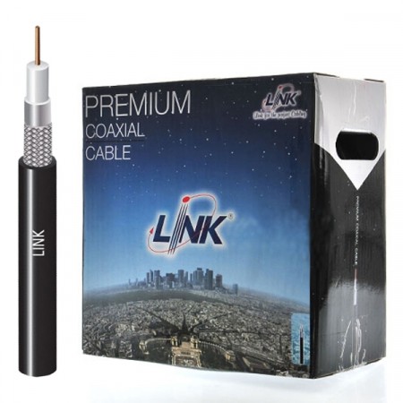 LINK CB-0109S+1 RG 6/U Cable Black Jacket, 96% Shield STANDARD+ 100m./Easy Box