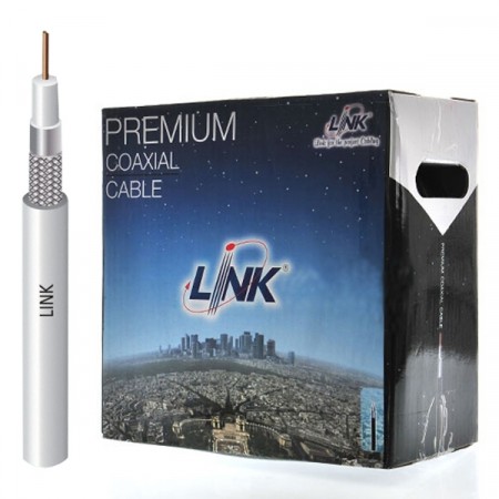 LINK CB-0109S+1WH RG 6/U Cable White Jacket, 96% Shield STANDARD+ 100m./Easy Box