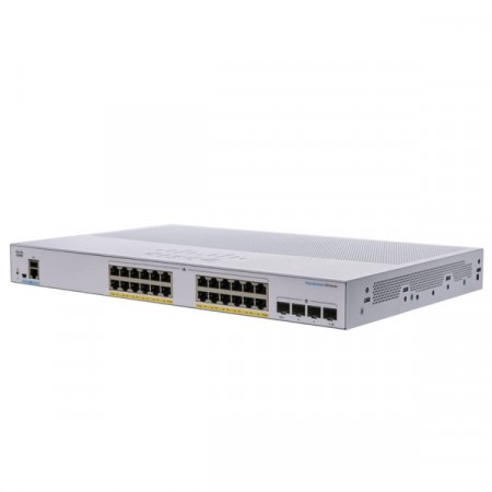 Cisco CBS250-24P-4G-EU Smart Switch 24-Port PoE Switch Gigabit 10/100/1000 Mbps PoE+ with 195W power budget + 4 Gigabit SFP, Mountable Rack 1 U