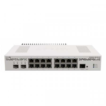 Mikrotik CCR2004-16G-2S+PC 16-Ports Gigabit Ethernet + 2-Ports 10G SFP+, CPU 4 Core RAM 4GB DDR4, RouterOS v7, License level 6, Rackmount bracket (Included)