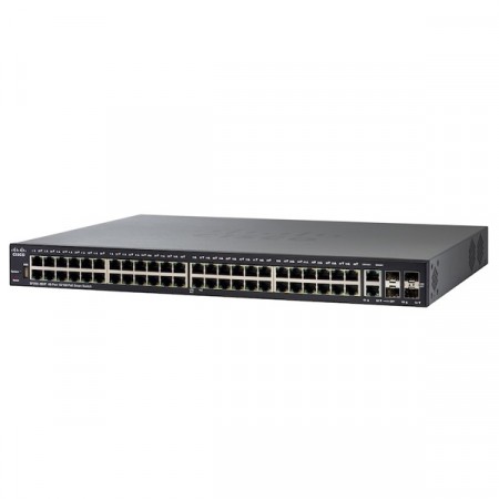 Cisco SF250-48 Switch 48-Port 10/100 Smart Managed, 2 Port Gigabit copper/SFP combo + 2 Port SFP, Spanning Tree/Link Aggregation/VLAN Support, Rack Mount