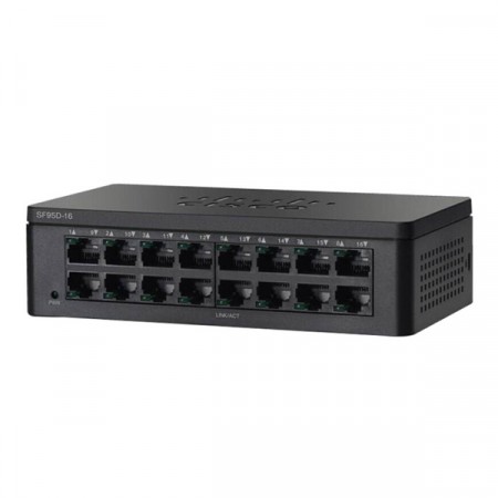 Cisco SF95D-16 Switch 16-Port 10/100 Mbps Unmanaged Desktop Switch