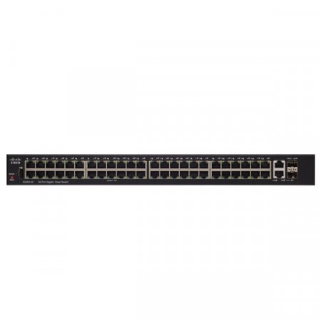 Cisco SG250-50 Switch 50-Port Gigabit Smart Managed, 2-Port Gigabit copper/SFP combo, 1-Port USB, Spanning Tree/Link Aggregation/VLAN Support