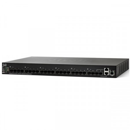 Cisco SG350XG-24F 24-port Ten Gigabit (SFP+) Switch 10G SFP+ slots + 2 combo 10G copper/SFP+ plus 1 GE OOB management (2 10GE copper/SFP+ combo)
