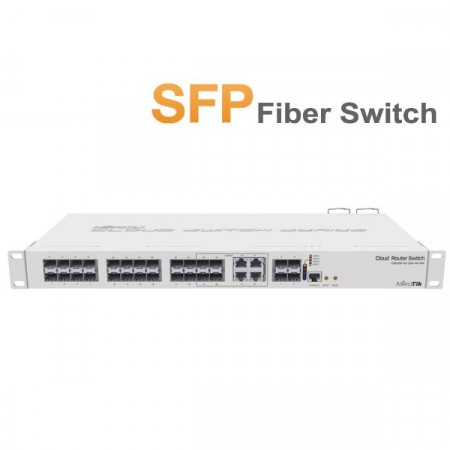 MikroTik CRS328-4C-20S-4S+RM SFP Cloud Router Layer-3 Switch, SFP 20 Port + 4Combo Port SFP/RJ45 (1G) + 4 SFP+ (10G), MikroTik  SwOS / RouterOS (Dual boot), License level 5, Rack-Mount kit (Included)