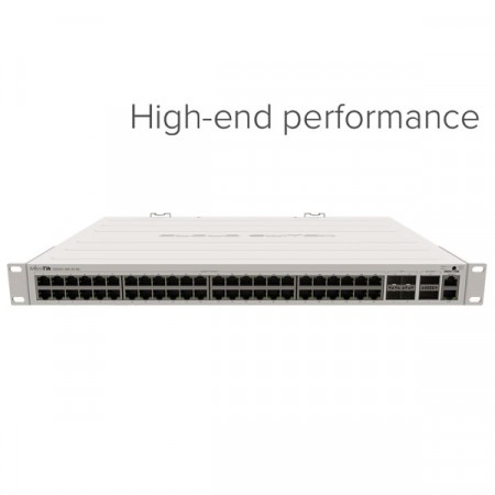MikroTik CRS354-48G-4S+2Q+RM High-end Performance 48-Ports Gigabit Ethernet Rj45 + 1-Port 10/100Mbps Ethernet Rj45 + 4-Ports SFP+ (1/10G) + 2-Port QSFP+(40G), MikroTik RouterOS (License level 5), Rack-Mount kit (Included)