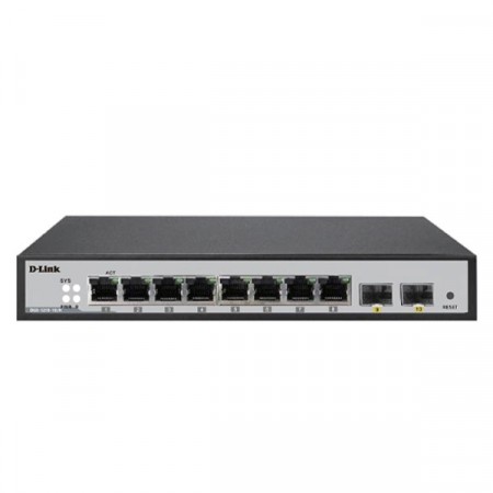 D-Link DGS-1210-10/H 10-Port Gigabit Smart Managed Switch + 2-Port SFP Gigabit Uplinks, Rack-mount Metal Case