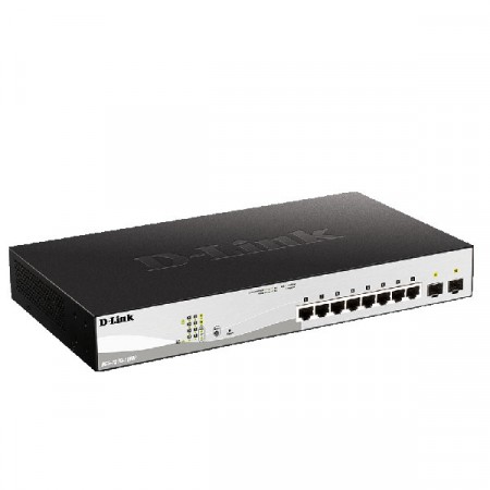 D-Link DGS-1210-10MP 10-Port Gigabit PoE/PoE+ Smart Managed Switch + 2 x Gigabit SFP Ports, 65W PoE Power Budget, Rack-mount Metal Case