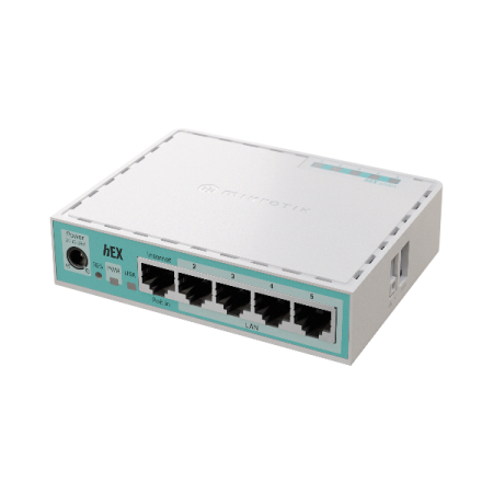 MikroTik E50UG hEX refresh Router (5) GB RJ45 Ports CPU ARM 950MHz RAM 512MB MikroTik RouterOS v7, Level4 license 