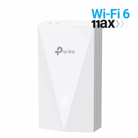 tp-link EAP655-Wall AX3000 Wall Plate Dual-Band Wi-Fi Access Point, Uplink: 1× Gigabit RJ45 Port; Downlink: 3× Gigabit RJ45 Port, Compatible with EU & US Standard Junction Box, 802.3at/af PoE, PoE Passthrough 