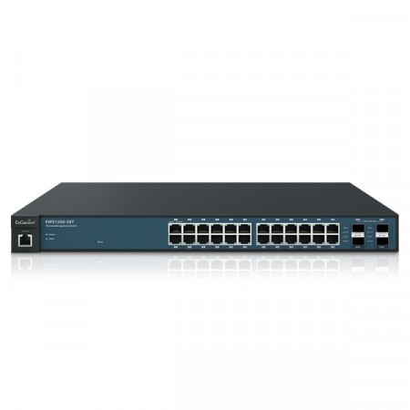 EnGenius EWS1200-28T Switch 24-Port Gigabit Managed Layer 2 With 50APs Wireless Controller, and 4 SFP Slots