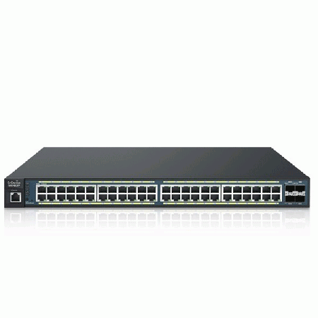 EnGenius EWS7952FP L2 Switch PoE 48-Port Gigabit Managed 802.3af/at and 4-Port SFP, Total Budget 740W, Centralized Network Management, Rackmount 1U Model