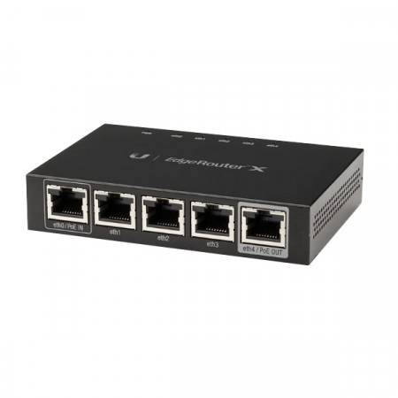Ubiquiti EdgeRouter X (ER-X) Advanced Gigabit Ethernet Router, 3-Port Gigabit LAN, 1-Port PoE Input, 1-Port PoE Passthrough Output