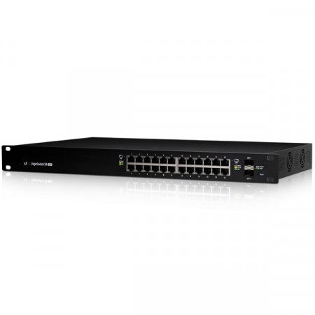 Ubiquiti ES-24-250W EdgeSwitch PoE 24-Port Gigabit Managed 802.3af/at or 24V passive PoE, 2-Port SFP Enclosure SGCC Steel, Rackmount 1U