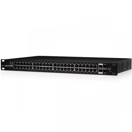 Ubiquiti ES-48-500W EdgeSwitch PoE 48-Port Gigabit Managed 802.3af/at or 24V passive PoE, 2-Port SFP Enclosure SGCC Steel, Rackmount 1U