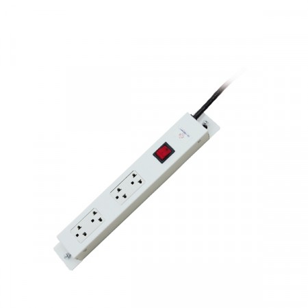 19" GERMANY G7-00004 AC Power Distribution 4 Universal Outlet w/Cable 1.8 M. & Surge Protection