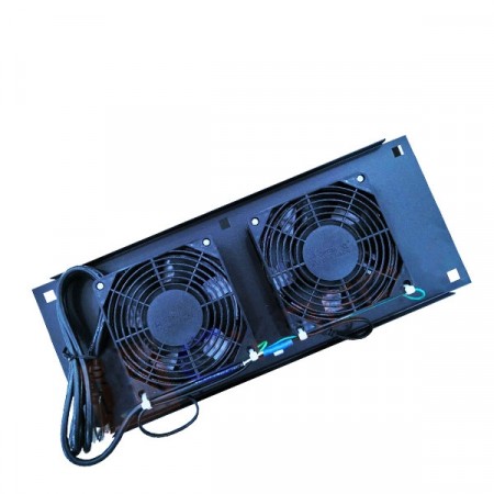 19" GERMANY G7-05002B FAN Heavy Duty 2 x 4" Black (2 Ball Bearing ประกอบครบชุดพร้อมสายไฟ 1.4 เมตร)