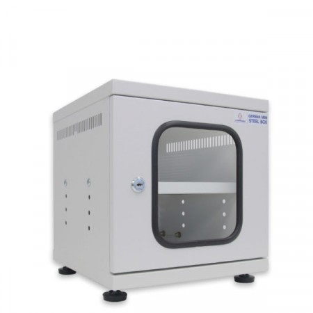 19" GERMANY G6-30030 Mini Steel Box Rack W/Shelf, Gray (30x30x30cm)