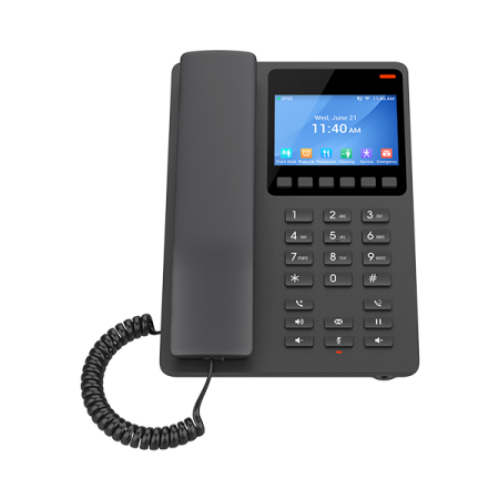 Grandstream GHP631 Compact IP Phone 3 SIP Phone 3 Line Dual band Wifi 3.5" Color LCD PoE support Desktop Hotel phone Adapter not include Black