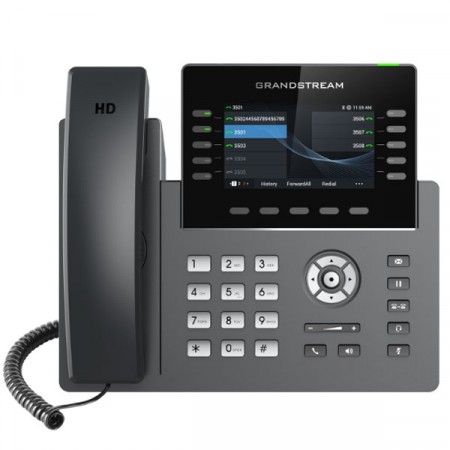 Grandstream GRP2615 Carrier-Grade IP Phone, 10 lines, 16 SIP accounts, HD Audio, Dual-band Wi-Fi 802.11 a/b/g/n/ac, 2 Port Gigabit PoE