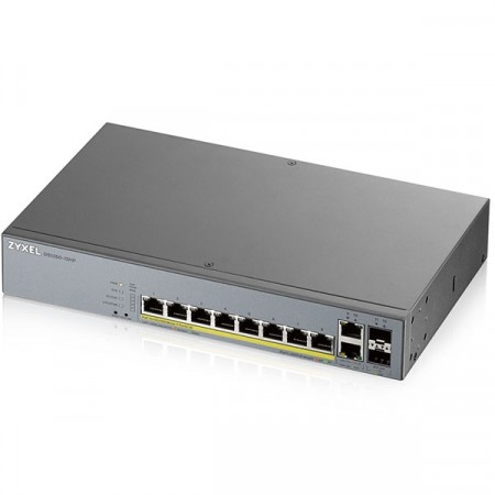 Zyxel GS1350-12HP 10-port GbE SFP 2 Smart Managed Switch with GbE Uplink PoE  8  Port  Total budget 130 watt