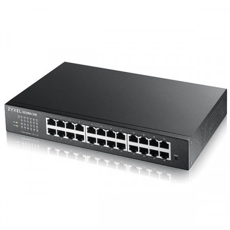 Zyxel GS1900-24E  24-port GbE Smart Managed Desktop Switch  + Free 19" Rack-Mount 24 Ports 10/100/1000BASE-T