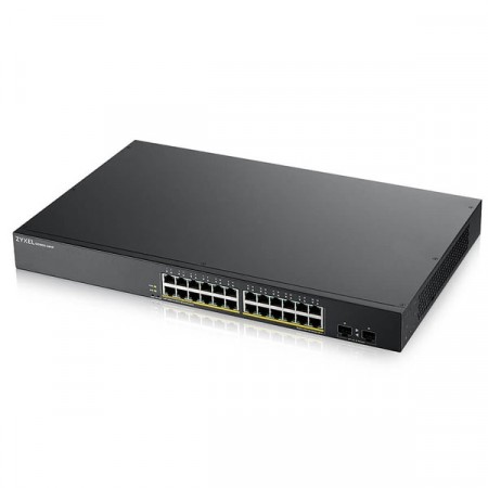 Zyxel GS1900-24HPv2 24 Ports 10/100/1000BASE-T ( 12 PoE) ,  + 2 Ports SFP 100/1000BASE-X  Smart Managed PoE Switch with GbE Uplink (170 Watt)