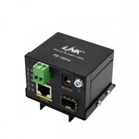 Link PS-1001A MINI Industrial PoE+ Switch, 1-Port 10/100/1000Base-T PoE/PoE+ and 1-Port Gigabit SFP