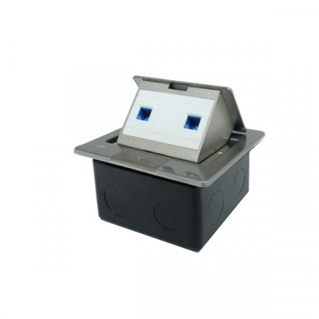 Link US-2022A CAT 5E POP-UP with RJ45 Modular Jack Stainless, 2 Port Outlet w/Damping