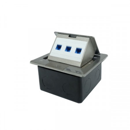 Link US-2023A CAT 5E POP-UP with RJ45 Modular Jack Stainless, 3 Port Outlet w/Damping