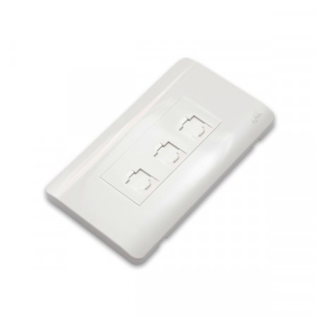 Link US-2333 Shiny Exclusive Face Plate, 3 Port With Shutter