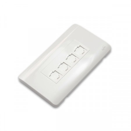 Link US-2334 Shiny Exclusive Face Plate, 4 Port With Shutter