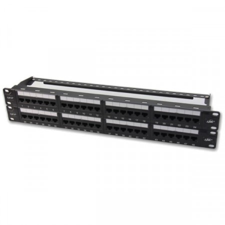Link US-3148A CAT 6+ Patch Panel 48 Port (2U) with Management, Dust Cover, New Lable