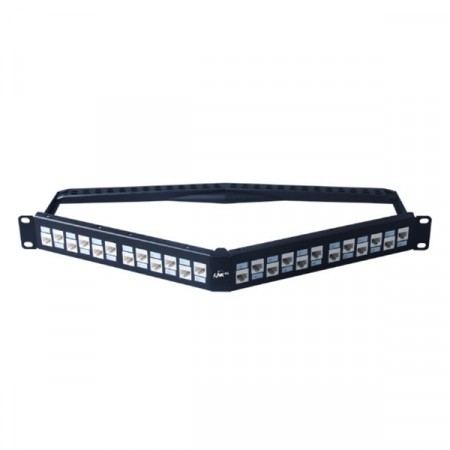 Link US-3224SL CAT 6A Angle Patch Panel 24 Port, Slim Jack