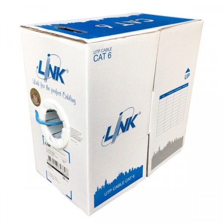 Link US-9126LSZH CAT6 Indoor UTP Ultra Cable, Bandwidth 600MHz Patch Cord, 24 AWG, CM Blue Color, 305 M./Pull Box *ส่งฟรีเขต กทม.