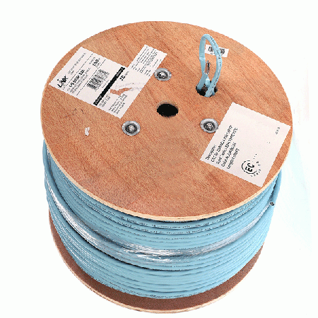 Link US-9266LSZH CAT6A Indoor F/UTP Cable, Bandwidth 650MHz, 23 AWG, LSZH, Aqua Blue Color, 305 M./Roll *ส่งฟรีเขต กทม.