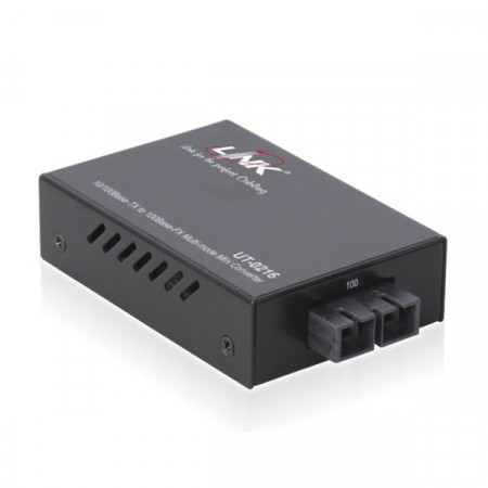 Link UT-0216-SM30 MINI Fiber Optic Media Converter RJ45/SC (SM.) 10/100 Mbps, Distance 30 km. (Indoor Only)