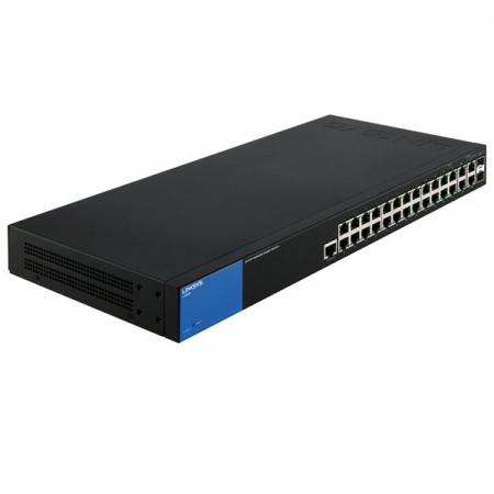 Linksys LGS528 Switch 24-Port Gigabit L3 Managed + 2 Port Gigabit Ethernet + 2 Port Gigabit SFP/RJ45 Combo, Metal Enclosure