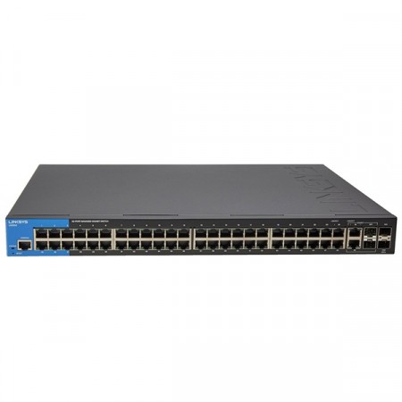 Linksys LGS552 Switch 48-Port Gigabit L3 Managed + 2 Port Gigabit SFP/RJ45 Combo + 2 Port 10Gigabit SFP+, Metal Enclosure