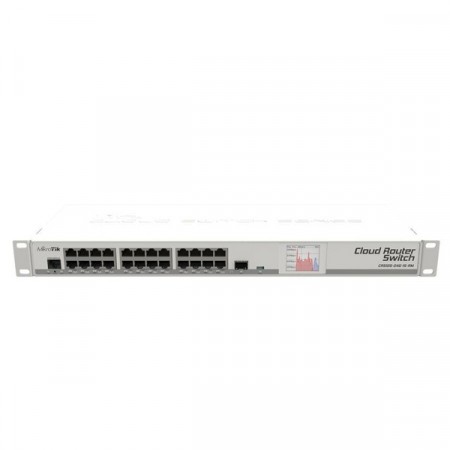 MikroTik CRS125-24G-1S-RM Cloud Router Switch 24-Port Gigabit Ethernet Layer 3, 1-Port SFP, LCD Status, 1U rackmount, RouterOS L5